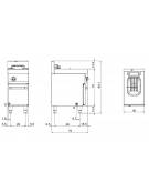 Friggitrice elettrica 1 vasca capacità 10 lt.su armadio chiuso - POTENZIATA 9 Kw - cm 40x70x85h