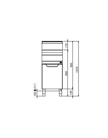 Friggitrice professionale a gas su mobile 2 Vasche da lt. 7+7 - cm 40x70x85/90h
