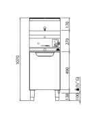 Friggitrice professionale a gas su mobile 1 Vasca da lt. 10 - cm 40x70x85/90h