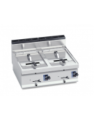 FRIGGITRICE A GAS PROFESSIONALE DA BANCO 2 VASCHE LT. 10+10 - ACCENSIONE PIEZOELETTRICA - kw 13.8 - cm 80x71,4x29h