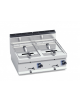 FRIGGITRICE A GAS PROFESSIONALE DA BANCO 2 VASCHE LT. 10+10 - ACCENSIONE PIEZOELETTRICA - kw 13.8 - cm 80x71,4x29h