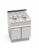 FRIGGITRICE PROFESSIONALE A GAS SU MOBILE 2 VASCHE LT 15+15 - ACCENSIONE PIEZOELETTRICA - kw 25,4 - cm 80x71,4x85/90h