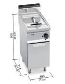 FRIGGITRICE ELETTRICA PROFESSIONALE 1 VASCA 18LT SU VANO - POTENZA  kW 18 - cm 40x71,4x90h