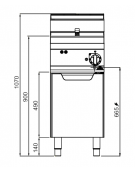 FRIGGITRICE ELETTRICA PROFESSIONALE 1 VASCA 18LT SU VANO - POTENZA  kW 18 - cm 40x71,4x90h