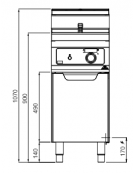 Friggitrice elettrica 1 Vasca stampata lt. 18 - Comandi elettronici - cm 47x79x121h