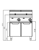 FRIGGITRICE ELETTRICA 18+18LT SU VANO produzione kg60 kW13.5 x2