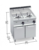 FRIGGITRICE ELETTRICA 18+18LT SU VANO produzione kg60 kW13.5 x2