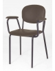 Sedia poltroncina imbottita per insegnanti con braccioli - rivestito in similpelle - cm 40x40x46/80H