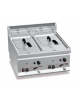 Friggitrice a gas 2 Vasche Lt. 8+8 da banco appoggio - potenza totale 13,2 kW - cm. 60x60x29h