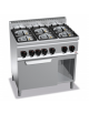 CUCINA A GAS PROFESSIONALE 6 FUOCHI SU FORNO A GAS 1/1 - POTENZA TOTALE 32 KW - CM 90x60x90H