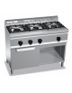 CUCINA A GAS 3 FUOCHI  IN LINEA SU FORNO A GAS 1/1 - POTENZA TOTALE 34,5 KW - CM 120x60x85H