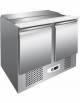 Tavolo saladette refrigerato per insalate in acciaio inox AISI 304 - cm 90x70x85h - con pianetto di lavoro in polietilene