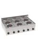 Cucina elettrica da banco in acciaio Inox, 6 piastre ermetiche tonde Ø cm 18 - potenza tot Kw 12 trifase - cm 105x65x28h