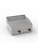 Fry-Top a gas da banco, 2 zone cottura, piastra liscia cromata cm 69,6x56,4, potenza gas Kw 8 - cm 70x65x28h