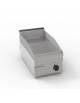 Fry top elettrico da banco, monofase 3 kw, piastra singola liscia cromata spazzolata - zona cottura cm 34,6x56,4 - cm 35x65x28h