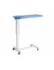Tavolino serviletto con piano di appoggio in ABS con portabicchiere e bordi elevati-Altezza regolabile a molla da 76,5 a 105 cm 