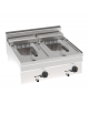 Friggitrice elettrica da banco, Lt 8+8, 2 vasche con elementi riscaldanti basculanti - potenza tot. kw 15 trifase - cm 70x65x28h