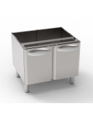 Vano neutro in acciaio inox AISI 304 con 2 porte, senza cassetti, dim. vani cm 69,5x57x40h - dim. tot. cm 70x57,5x60h