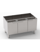 Vano neutro in acciaio inox AISI 304 con 3 porte e senza cassetti, dim. vani cm 104,5x57x40h - dim. tot. cm 105x57,5x60h
