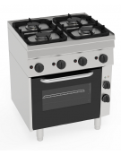 Cucina a gas 4 fuochi, 2x3Kw + 2x3,6Kw - su forno elettrico ventilato, camera cm 46x41,5x32h - cm 70x60x85h