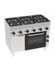 Cucina a gas 6 fuochi, 3x3Kw + 3x3,6KW - su forno elettrico ventilato, camera cm 46x41,5x32h - cm 105x60x85h