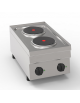 Cucina elettrica da banco in acciaio Inox, 2 piastre ermetiche tonde Ø cm 18 - potenza Kw 4 monofase - cm 35x60x30h