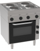 Cucina elettrica 4 piastre ermetiche tonde Ø cm 18, su forno elettrico ventilato - potenza tot. Kw 10,5 trifase - cm 70x60x85h
