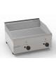 Fry top a gas da banco, 8 kw, piastra liscia cromata, consumo gas 0,84 m³/h - sup. di cottura cm 69,6x56,4  - dim. 70x60x30h