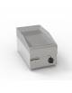 Fry top elettrico da banco, trifase 3,9 kw, piastra singola rigata cromata spazzolata - zona cottura cm 34,6x56,4 - cm 35x60x30h