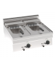 Friggitrice elettrica da banco, Lt 8+8, 2 vasche con elementi riscaldanti basculanti - potenza tot. kw 15 trifase - cm 70x60x30h