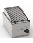 Griglia gas a pietra lavica da banco - 1 griglia inox a "V" da cm 30x48 - potenza gas totale Kw 6,9 - cm 35x60x30h