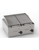 Griglia gas a pietra lavica da banco, 2 griglie inox a V da cm 30x48 cad. - potenza gas tot. Kw 13,8 - cm 70x60x30h