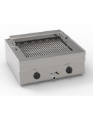 Griglia elettrica ad acqua da banco, 2 zone cottura, griglia da cm 50x40 - potenza totale Kw 6 trifase - cm 70x60x30h