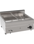 Bagnomaria a gas da banco, 1 vasca AISI 304 - GN2/1 dim. cm 63x51x16,5h - dim tot. cm 70x60x30h Bagnomaria a gas da banco, 1 vasca AISI 304 - GN2/1 dim. cm 63x51x16,5h - dim tot. cm 70x60x30h