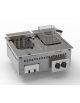 Friggitrice elettrica trifase-12kw da incasso, 2 vasche AISI 304 dim. cm 22,5x34x22,5h x 2 - 8 + 8 lt - dim tot. cm 70x60x30