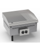 Fry-Top elettrico da incasso, 2 zone cottura, piastra 1/3 rigata + 2/3 liscia, cm 69,6x56,4 - trifase Kw7,8 - cm 70x60x26,8h