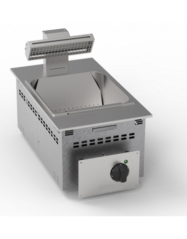 Scaldapatate elettrico da incasso, 1 vasca GN2/3 da cm 32,5x35,4x20h - monofase Kw 0,65 - cm 35x60x26,6h