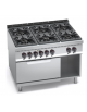 Cucina 6 Fuochi a gas ALTA POTENZA con forno elettrico GN 2/1 da 7,5 Kw - cm 120x90x85/90h