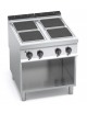 CUCINA ELETTRICA PROFESSIONALE 4 PIASTRE QUADRE SU MOBILE APERTO CM 80X90X90H