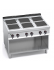 CUCINA ELETTRICA PROFESSIONALE 6 PIASTRE QUADRE SU MOBILE APERTO CM 120X90X90H