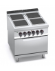 CUCINA ELETTRICA 4 PIASTRE QUADRE + FORNO ELETTRICO GN 2/1 CM 80X90X90H