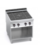 CUCINA AD INFRAROSSO CON PIANO DI COTTURA IN VETROCERAMICA N° 4 ZONE + FORNO ELETTRICO GN 2/1 - CM 80X90X85H