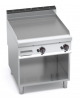 Fry top a gas doppio - Piastra rigata in acciaio satinato - Su armadio aperto cm 80x90x85/90h