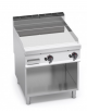 Fry top a gas doppio- Piastra Liscia in COMPOUND- Su mobile aperto cm 80x90x85/90h