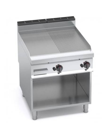 FRY TOP ELETTRICO MISTO SU VANO 90x80x90H  kW 11,4