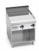 Fry top elettrico doppio- Piastra Liscia in COMPOUND- Su mobile aperto cm 80x90x85/90h