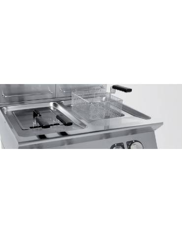 Friggitrice a gas su mobile cap. 20 L  - cm. 40x90x85h