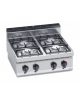 Cucina a gas da appoggio a banco per ristorante 4 fuochi MEDIA POTENZA - cm 80x71,4x29h