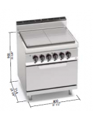 TUTTAPIASTRA ELETTRICO + FORNO EL. GN 2/1 cm 80x70x90h