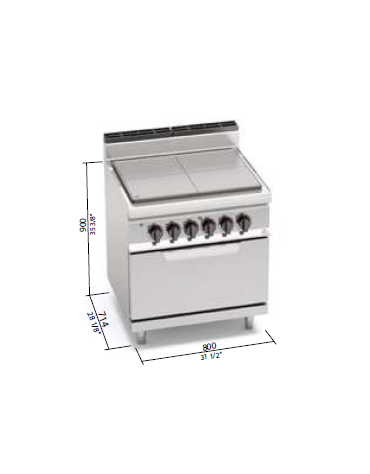 TUTTAPIASTRA ELETTRICO + FORNO EL. GN 2/1 cm 80x70x90h